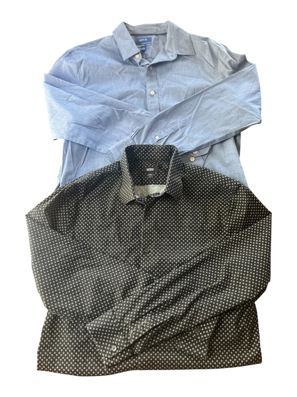 Men’s Button Up Shirt Bundle M Blue & Black Business Casual Office Dress